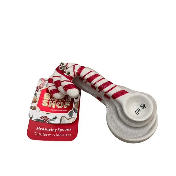 The BakeShop Candy Cane Measuring Spoons Holiday Kitchen NEW - Picture 7 of 10